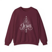 Load image into Gallery viewer, Christmas Jesus Sweatshirt, True Reason for the Season, Christian Tree, Holiday Gift for Believers