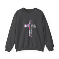 Load image into Gallery viewer, She Loves Jesus and America Too Shirt, Patriotic Christian Cross Tee, Faith and Freedom Women's T-Shirt, Religious USA Gift