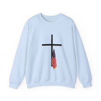 Load image into Gallery viewer, American Flag Cross Shirt - Patriotic Christian Sweatshirt
