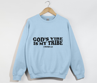 Load image into Gallery viewer, God&#39;s Vibe Is My Tribe - Christian Sweatshirt
