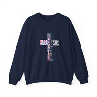 Load image into Gallery viewer, She Loves Jesus and America Too Shirt, Patriotic Christian Cross Tee, Faith and Freedom Women's T-Shirt, Religious USA Gift
