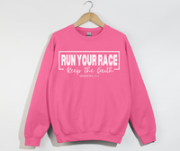Load image into Gallery viewer, Run Your Race, Keep The Faith - Christian Sweatshirt

