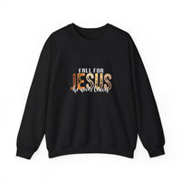 Load image into Gallery viewer, Fall for Jesus Sweatshirt, He Never Leaves, Christian Unisex Faith Pullover
