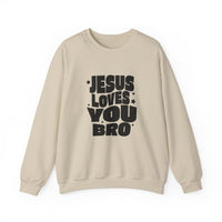 Load image into Gallery viewer, Jesus Loves You Bro, Christian Sweatshirt, Funny Christian Gift, Faith Shirt, Men's Shirt