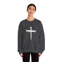 Load image into Gallery viewer, Nail Cross Christian Sweatshirt, Unisex Faith Hoodie, Religious Graphic Pullover Gift
