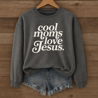 Load image into Gallery viewer, Cool Moms Love Jesus, Christian Sweatshirt, Mother's Day Gift, Cozy Shirt, Faith Shirt