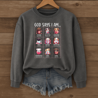 Load image into Gallery viewer, God Says I Am, Dog Lover Faith Shirt, Bible Verse Gift, Christian Faith Sweatshirt
