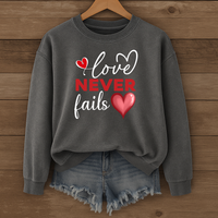 Load image into Gallery viewer, Love Never Fails Valentine Sweatshirt