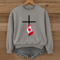 Load image into Gallery viewer, Canada Flag Cross Shirt - Patriotic Christian Sweatshirt For Canadians