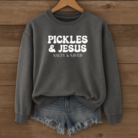 Load image into Gallery viewer, Pickles and Jesus - Salty and Saved Christian Sweatshirt