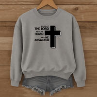 Load image into Gallery viewer, I Sought the Lord And He Heard And He Answered, Jesus Cross Design, Bible Verse Shirt, Christian Sweatshirt