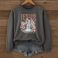 Load image into Gallery viewer, Jesus River of Life, Women's Floral Shirt, Bible Verse Shirt, Christian Sweatshirt, Jesus Lover Shirt