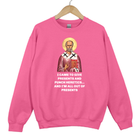 Load image into Gallery viewer, Saint Nicholas Funny Meme Print - Unisex Dark Sweatshirt
