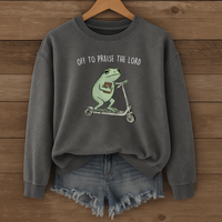 Load image into Gallery viewer, Off to Praise the Lord, Sunday Worship Shirt, Cute Frog, Funny Christian Sweatshirt Gift