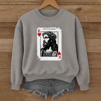 Load image into Gallery viewer, Jesus Is King, Jesus Sweatshirt, Christian King of Hearts Shirt, Jesus Lover Shirt