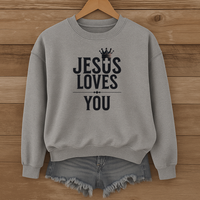 Load image into Gallery viewer, Jesus Loves You, Christian Sweatshirt, Minimalist Christian Gift, Jesus Lover Shirt