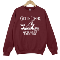 Load image into Gallery viewer, Get In Loser We're Doing God's Will, Jonah and the Whale, Christian Humor, Faith Shirt, Funny Bible Verse Gift