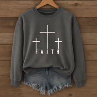 Load image into Gallery viewer, Faith Three Crosses Crewneck Sweatshirt