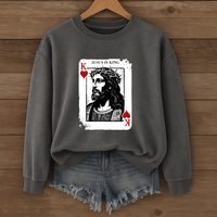 Load image into Gallery viewer, Jesus Is King, Jesus Sweatshirt, Christian King of Hearts Shirt, Jesus Lover Shirt