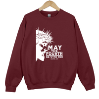 Load image into Gallery viewer, May The Fourth Be With You, Daniel 3:17 Faith Shirt, Jesus Crown of Thorns Shirt, Christian Sweatshirt, Christian Easter Gift