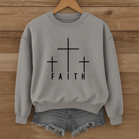 Load image into Gallery viewer, Faith Three Crosses Crewneck Sweatshirt
