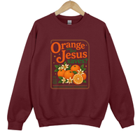 Load image into Gallery viewer, Orange Jesus Saves Sweatshirt - Fall Christian Sweatshirt