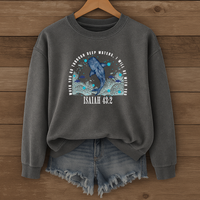 Load image into Gallery viewer, Isaiah 43:2, When You Go Through Deep Waters, Faith Sweatshirt, Bible Verse Shirt, Whale Shirt