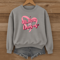 Load image into Gallery viewer, How He Loves Us, Heart Design Shirt, Bible Verse Sweatshirt, Valentine Jesus Shirt, Gift For Her