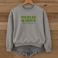 Load image into Gallery viewer, Pickles and Jesus - Salty and Saved Christian Sweatshirt