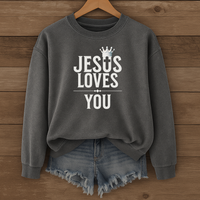 Load image into Gallery viewer, Jesus Loves You, Christian Sweatshirt, Minimalist Christian Gift, Jesus Lover Shirt