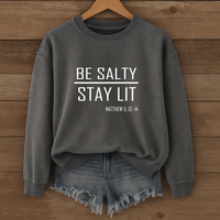 Load image into Gallery viewer, Be Salty Stay Lit - Cozy Unisex Christian Sweatshirt