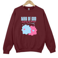 Load image into Gallery viewer, Man of God Loved by His Woman Unisex Christian Sweatshirt