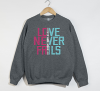 Load image into Gallery viewer, Love Never Fails - Christian Sweatshirt
