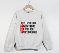Load image into Gallery viewer, AMEN: Agree, Move, End, Never Doubt God - Christian Sweatshirt
