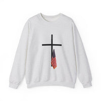 Load image into Gallery viewer, American Flag Cross Shirt - Patriotic Christian Sweatshirt

