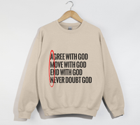 Load image into Gallery viewer, AMEN: Agree, Move, End, Never Doubt God - Christian Sweatshirt
