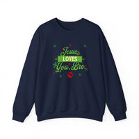 Load image into Gallery viewer, Jesus Loves You Bro, Christmas Sweatshirt, Funny Christian Gift, Holiday Shirt, Xmas Shirt