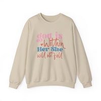 Load image into Gallery viewer, God Is Within Her, She Will Not Fall, Cute Christian Women's Sweatshirt, Pastel Comfort Colors, Bible Verse Shirt