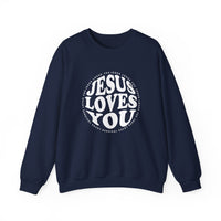 Load image into Gallery viewer, Jesus Loves You, Christian Sweatshirt, Minimalist Christian Gift, Jesus Lover Shirt