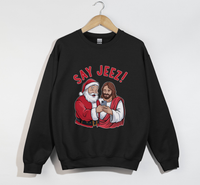 Load image into Gallery viewer, Say Jeez! - Funny Christmas Sweatshirt
