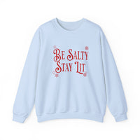 Load image into Gallery viewer, Be Salty Stay Lit, Christmas Sweatshirt, Funny Christian Holiday Sweatshirt, Light of the World, Bible Verse Shirt