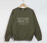Load image into Gallery viewer, Bold Faith, Brave Life - Christian Sweatshirt