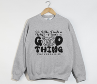 Load image into Gallery viewer, He Who Finds A Wife, Finds A Good Thing - Sweatshirt
