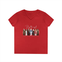 Load image into Gallery viewer, Pray Like a Girl with names - Women's V-Neck Tee