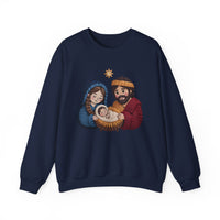 Load image into Gallery viewer, Nativity Christmas Sweatshirt, Holy Family, Jesus Shirt, Christmas Gift, Cozy Holiday Gift, Cute Xmas Gift