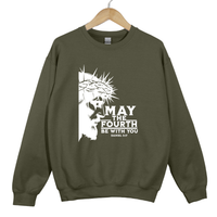 Load image into Gallery viewer, May The Fourth Be With You, Daniel 3:17 Faith Shirt, Jesus Crown of Thorns Shirt, Christian Sweatshirt, Christian Easter Gift