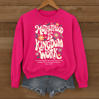 Load image into Gallery viewer, Motherhood is Kingdom Work - Christian Sweatshirt Celebrating Motherhood
