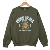 Load image into Gallery viewer, First of All Jesus Thinks I'm a Delight - Funny Christian Frog Coffee Shirt