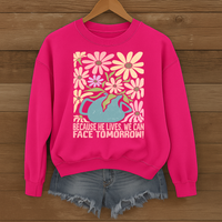 Load image into Gallery viewer, Because He Lives, We Can Face Tomorrow - Christian Easter Sweatshirt