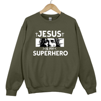 Load image into Gallery viewer, Jesus Is My Superhero, Faith Easter Sweatshirt, Cross Shirt, Resurrection Christian Faith